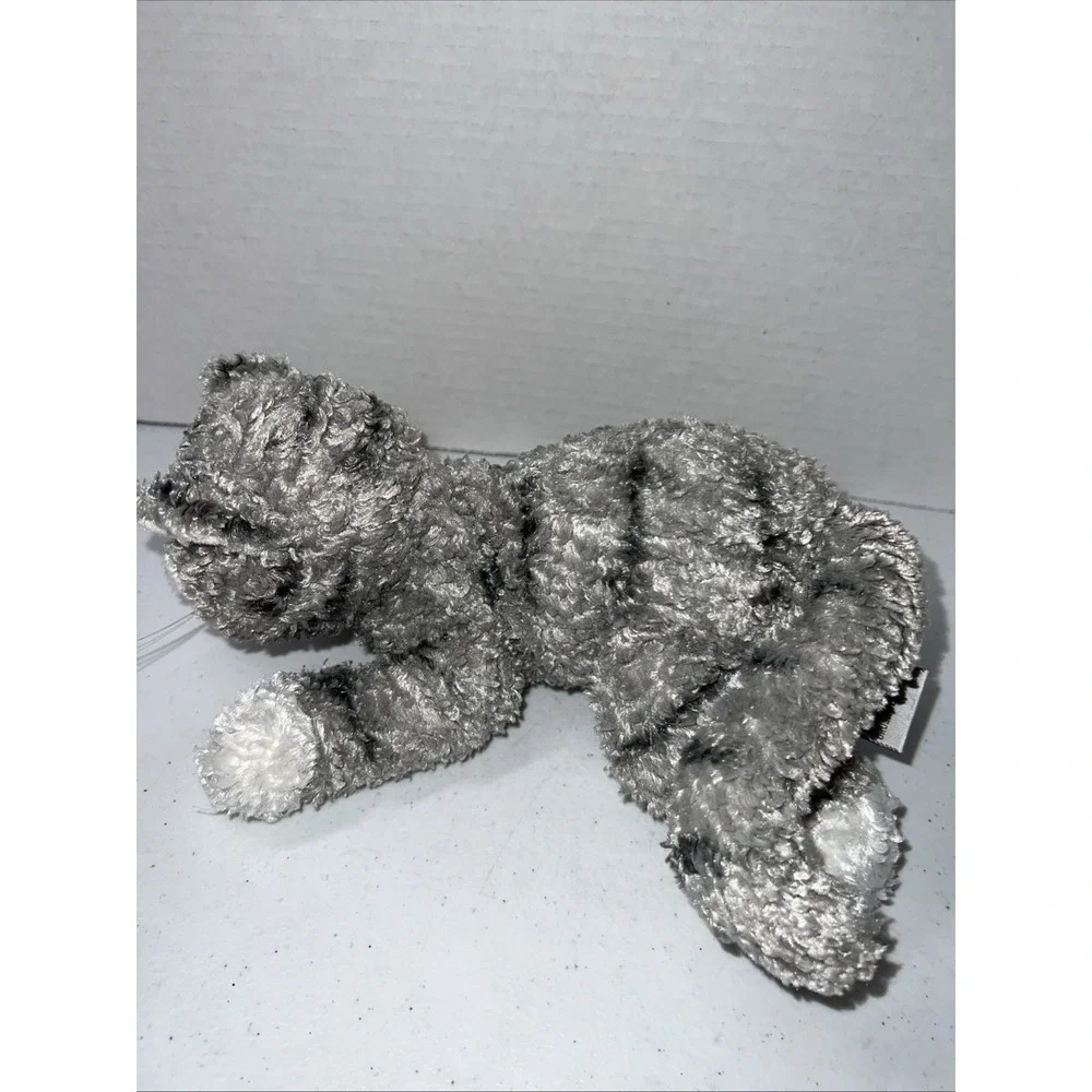Gund Bootsie Plush Gray White Cat Kitten 1137 Pink Plastic Nose Toy Stuffed 8